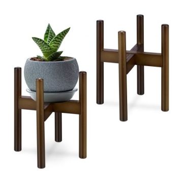 Rinkinys iš 2 gėlių stovų 35,5x37,5cm., tamsiai rudos spalvos
