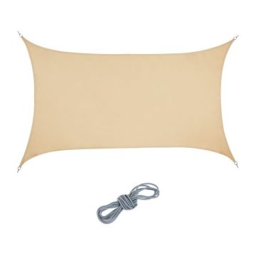 Stačiakampis tentas nuo saulės 300x200cm., smėlio spalvos