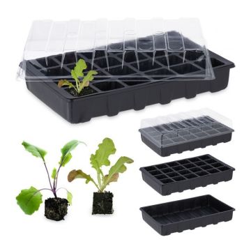 Rinkinys iš 3 sodo vazonų 10,5x37,5x23,5cm., juodos spalvos