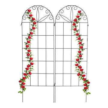 Rinkinys iš 2 sodo grotelių 153x51x1cm., juodos spalvos