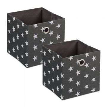 Набор из 2 коробок для хранения 30,5х30х30см., серый/белый.
