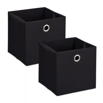 Набор из 2 коробок для хранения 30,5x30,5x30,5см., черный/серебристый.