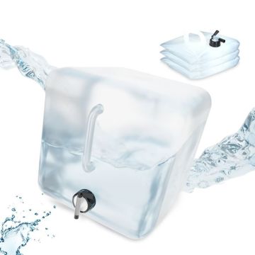 Набор из 4 складных прозрачных канистр для воды с миксером 32x27x27 см., черного цвета