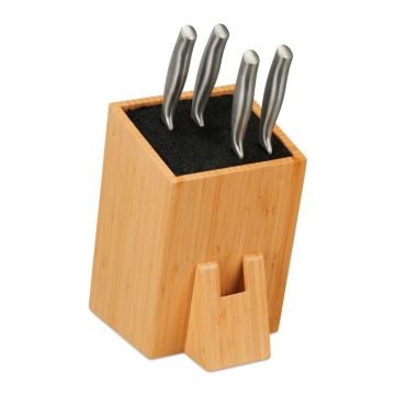 Подставка для ножей 25x14,5x22 см., светло-коричневая/черная