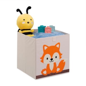 Коробка складная 33х33х33см., цвет кремовый/оранжевый.