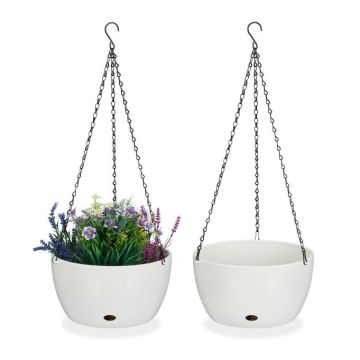 Rinkinys iš 2 kabančių vazonų 67x28,5cm., juodos/baltos spalvos