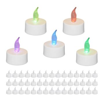Rinkinys iš 50 LED žvakių 4,5x3,5cm., baltos spalvos