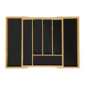 Stalo įrankių padėklas 5x28,5x33cm., šviesiai rudos/juodos spalvos