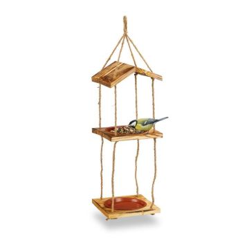 Кормушка для птиц 73x20x20 см., коричнево-красного цвета.
