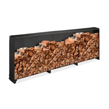 Stovas malkoms 110x322x29cm., juodos spalvos
