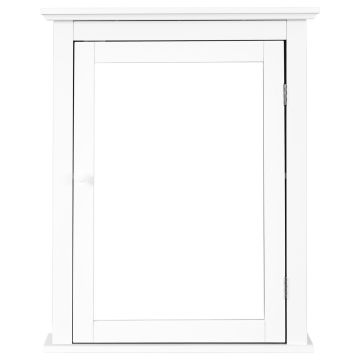 Настенный шкаф для ванной с зеркалом 56x15x69,5см, белого цвета