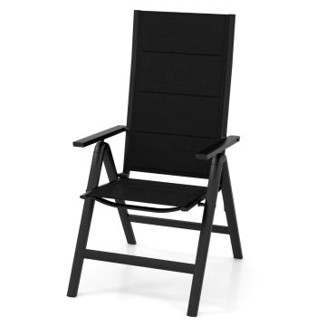 Sulankstoma sodo kėdė 70x58x112cm., juodos spalvos