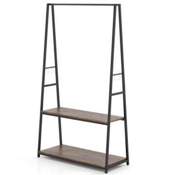 Drabužių kabykla 94x40x171cm., juodos/rudos spalvos