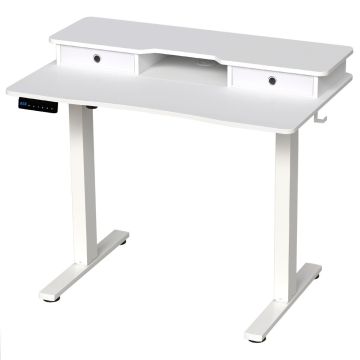 Elektrinis rašomasis stalas 100x60x132cm., baltos spalvos