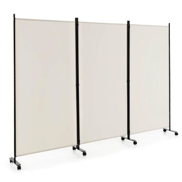 Širma 262x30x180cm., smėlio/juodos spalvos