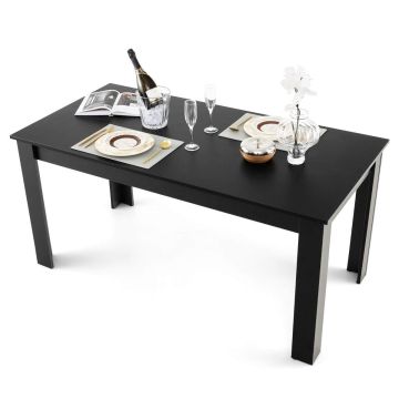 Valgomojo stalas 160x80x77cm., juodos spalvos