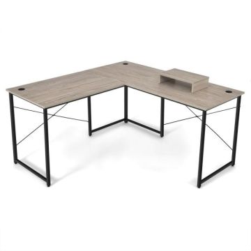Rašomasis stalas 150x150x74cm., šviesiai pilkos/juodos spalvos
