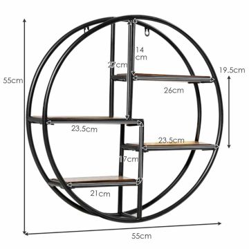 Настенная полка 55x55x11см, черного/светло-коричневого цвета