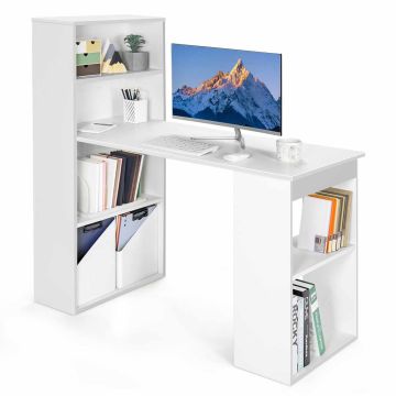 Rašomasis stalas 122x56x122cm., baltos spalvos