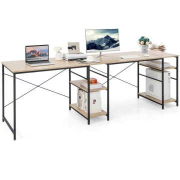 Rašomasis stalas 151x151x75cm., šviesiai rudos/juodos spalvos