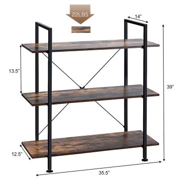Напольная полка 90x36x99см, коричневого/черного цвета