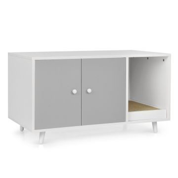 Туалет для кошек 90x50x50см, серо-белый