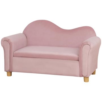 Vaikiška sofa Homcom 84x41,5x48,5cm., rožinės/šviesiai rudos spalvos