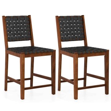 Rinkinys iš 2 valgomojo kėdžių 52x58,5x101cm., rudos/juodos spalvos
