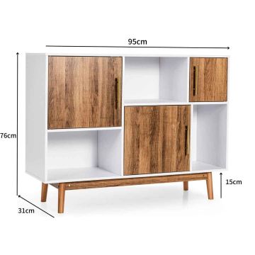 Напольная полка 95x31x76см, белый/коричневый цвет