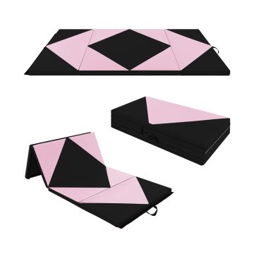 Gimnastikos kilimėlis 240x117x5cm., juodos/rožinės spalvos