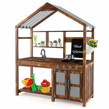 Детская кухня 100x42x126см, коричневого цвета