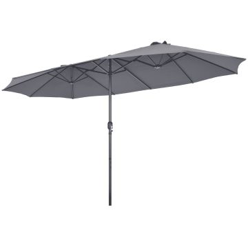 Lauko skėtis 280x470x245cm., pilkos/juodos spalvos
