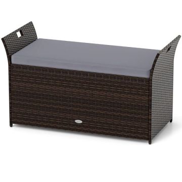 Sodo suoliukas 125x56x71cm., tamsiai rudos/pilkos spalvos