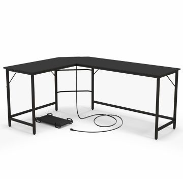 Rašomasis stalas 125x168x74,5cm., juodos spalvos