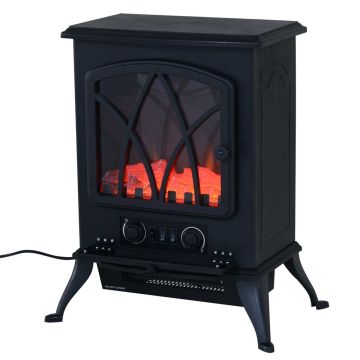 Elektrinis židinys Homcom 45x28,5x54cm., juodos spalvos