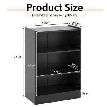 Настенная полка 50x30x75см, черного цвета