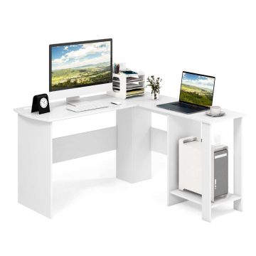 Rašomasis stalas 130x130x74cm., baltos spalvos