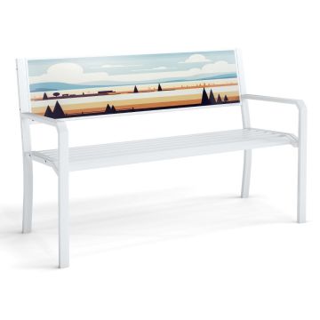 Sodo suoliukas 128x53x81,5cm., baltos spalvos