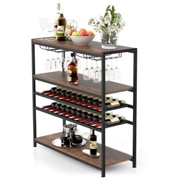 Винная полка 100x35x101см, коричневый/черный цвет