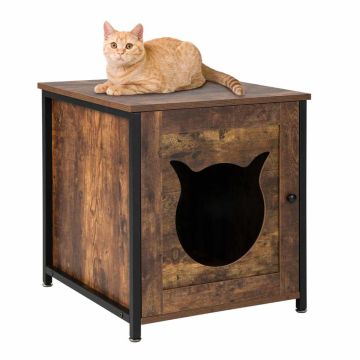 Туалет для кошек 50x53x55см, коричневый/черный