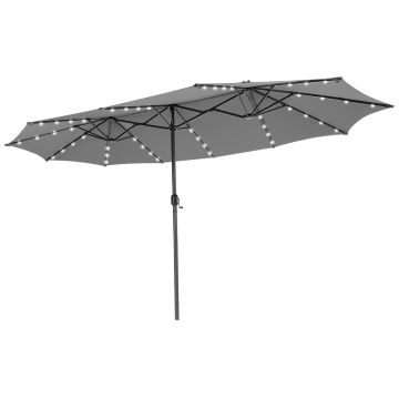Lauko skėtis 470x280x251cm., pilkos/juodos spalvos