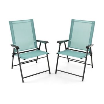 Набор из 2 складных стульев 65x60x93см, зелёный/чёрный