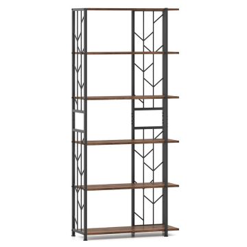 Напольная полка 80x31x180см, коричнево-черная