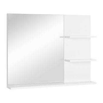 Зеркало для ванной комнаты с полкой Kleankin 60x10x48 см, белое.