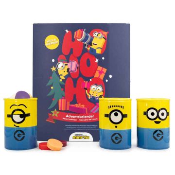 Advento kalendorius „Minions“, 24 vaško blokeliai, 27 × 22 × 14 cm