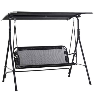 Lauko sūpynės Outsunny 172x119x155cm., juodos spalvos