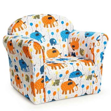 Aksominė vaikiška sofa su dinozaurų ir dramblio raštais, 4,8 kg