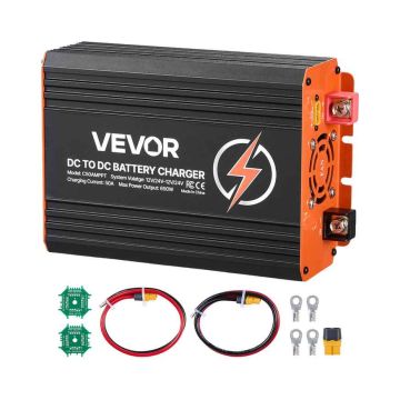 Battery charger VEVOR C50AMPPT, 650 W, 50 A, 27 × 13 × 21 cm