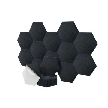 Akustinės plokštės Relaxdays, 18 vnt, Juodos, 30 × 26 × 0,9 cm