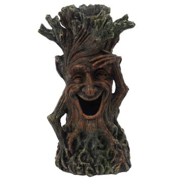 Akvariumo dekoracija Relaxdays, Medžio su veiduku formos, 23 × 12 × 11 cm